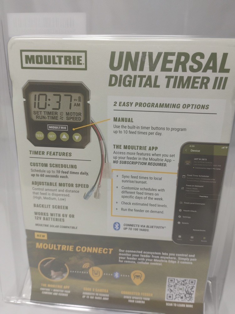 Moultrie Universal Digital Timer III 6 / 12 V Deer Feeder Timer APP or Manual