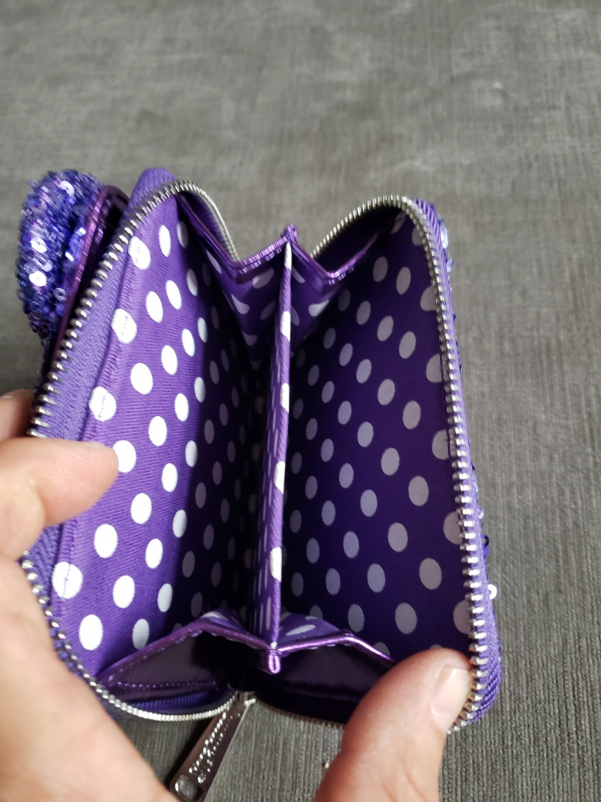 Disney Parks Exclusive Loungefly Minnie Potion Purple Sequined Wallet NWOT