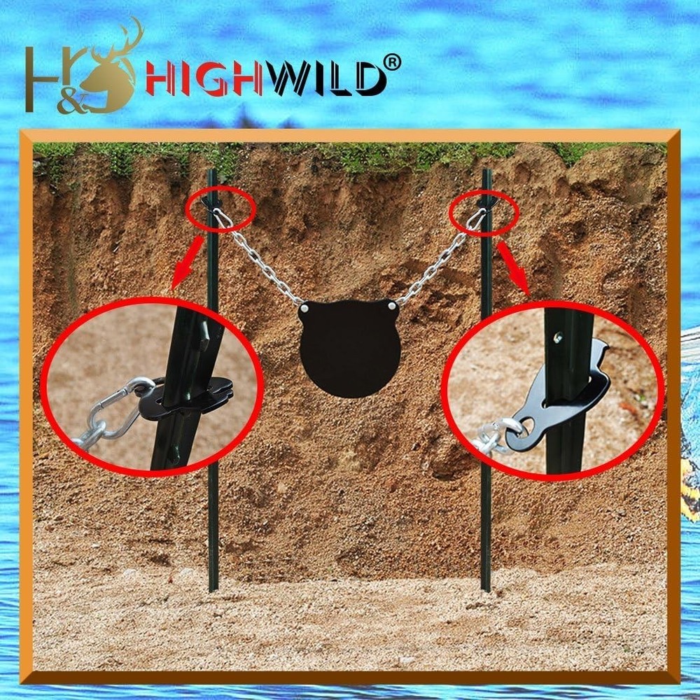 Adjustable Bald Eagle Style T-Post Target Hanger Set - Perfect for Shooters