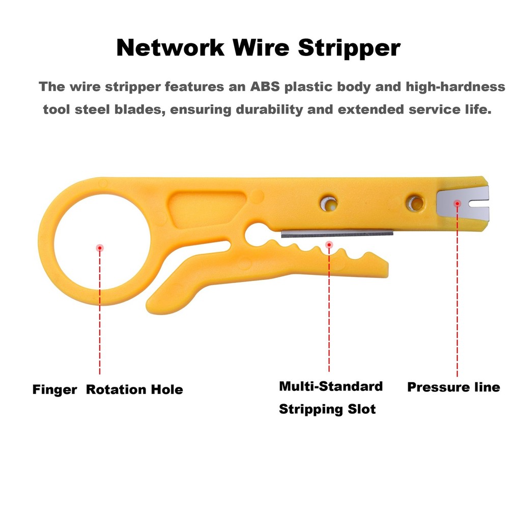 4 Pack Mini Wire Stripper Portable Crimping Tool Network Yellow