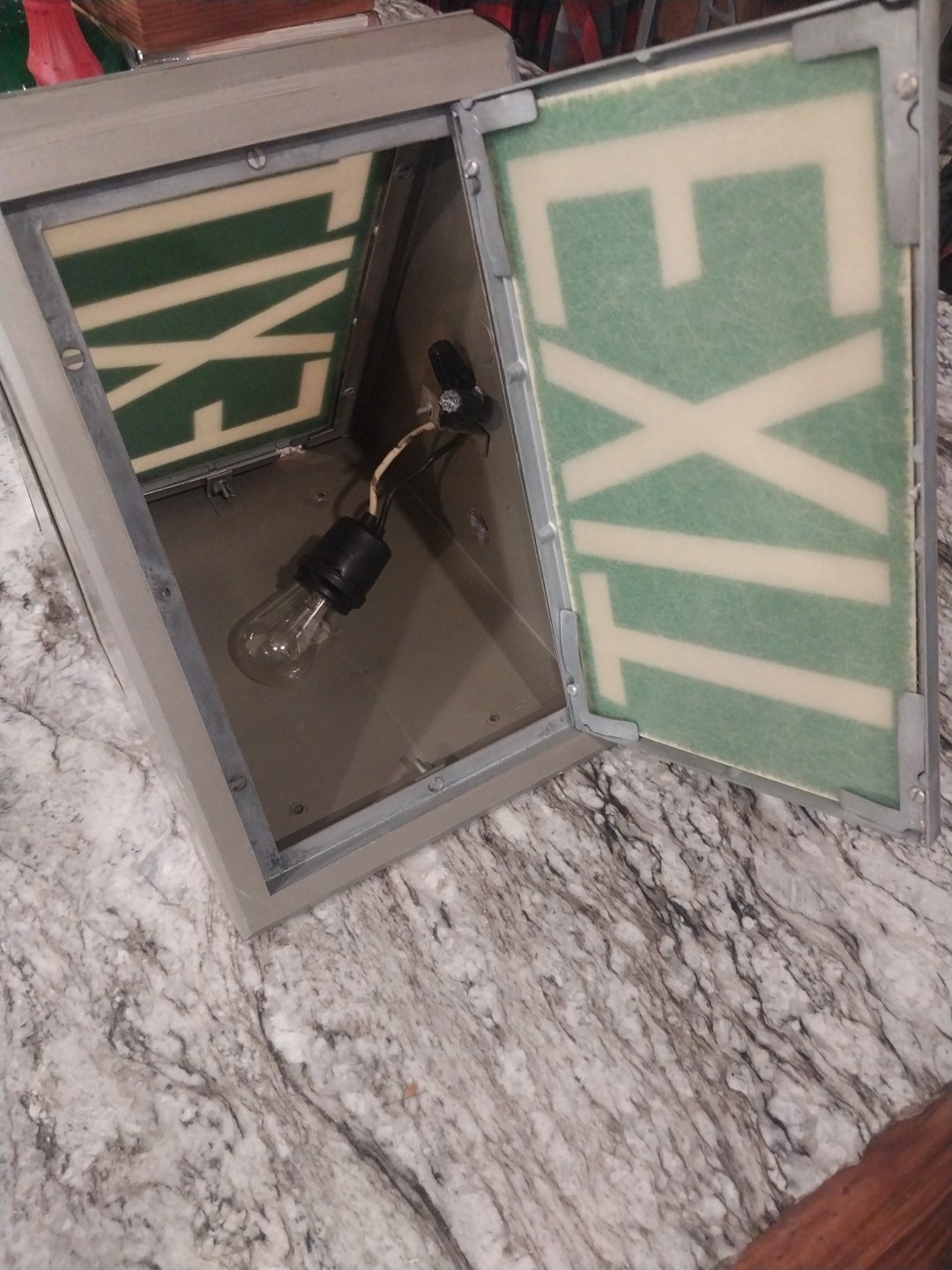 Vintage 1973 Courthouse in KY Wedge Double Sided Exit Sign