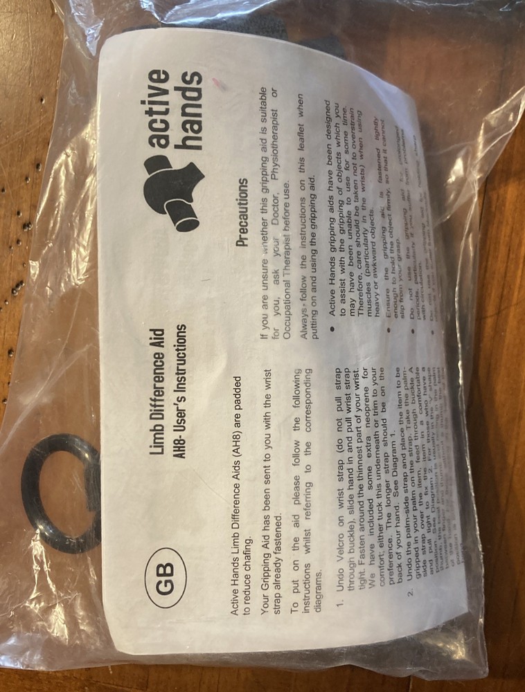 Active Hands Limb Difference Gripping Aid | Small Size For Left Hand | Black!