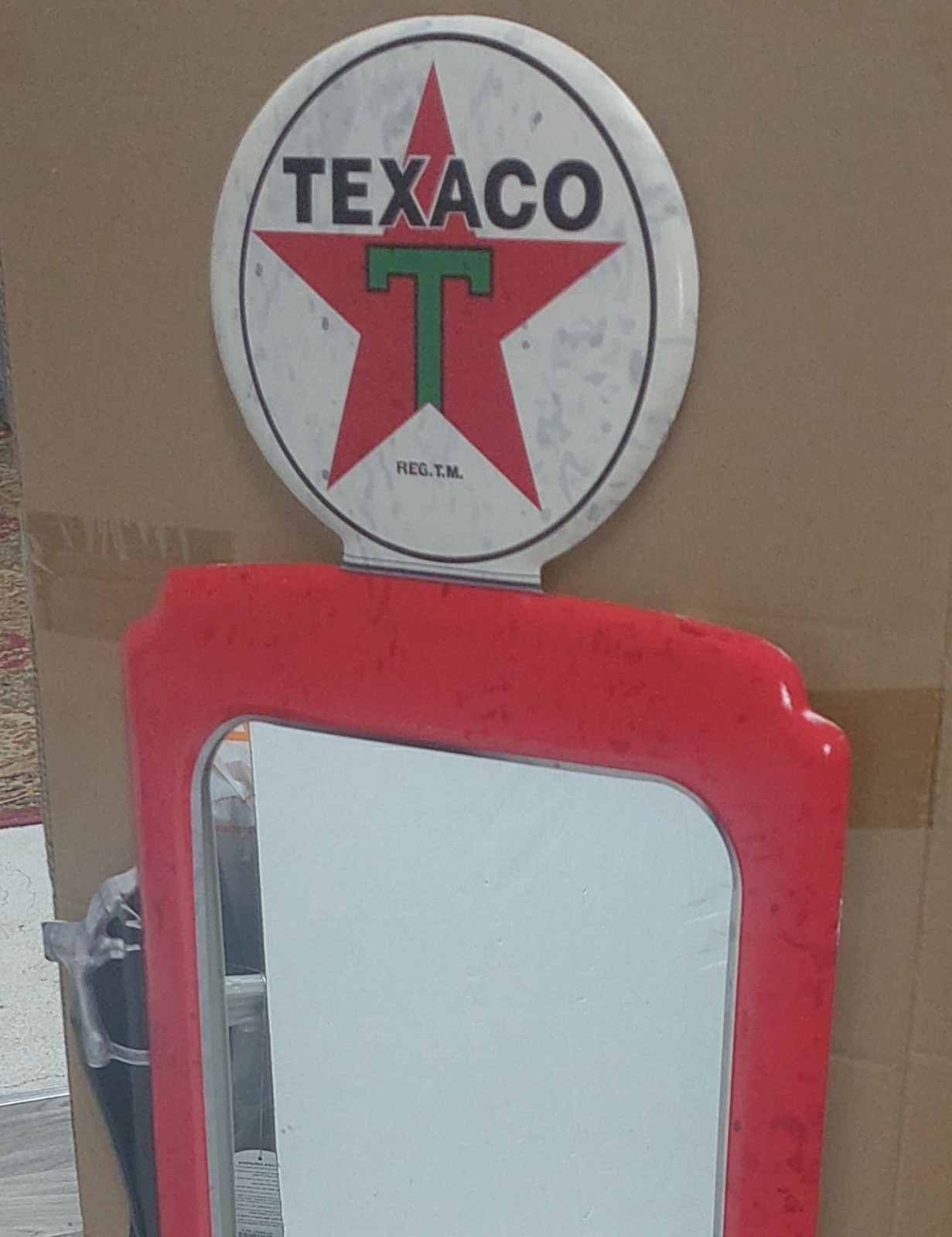 Texaco Gasoline Fire Chief Mirror Sign 15" x 31" Vintage Style Man Cave Decor