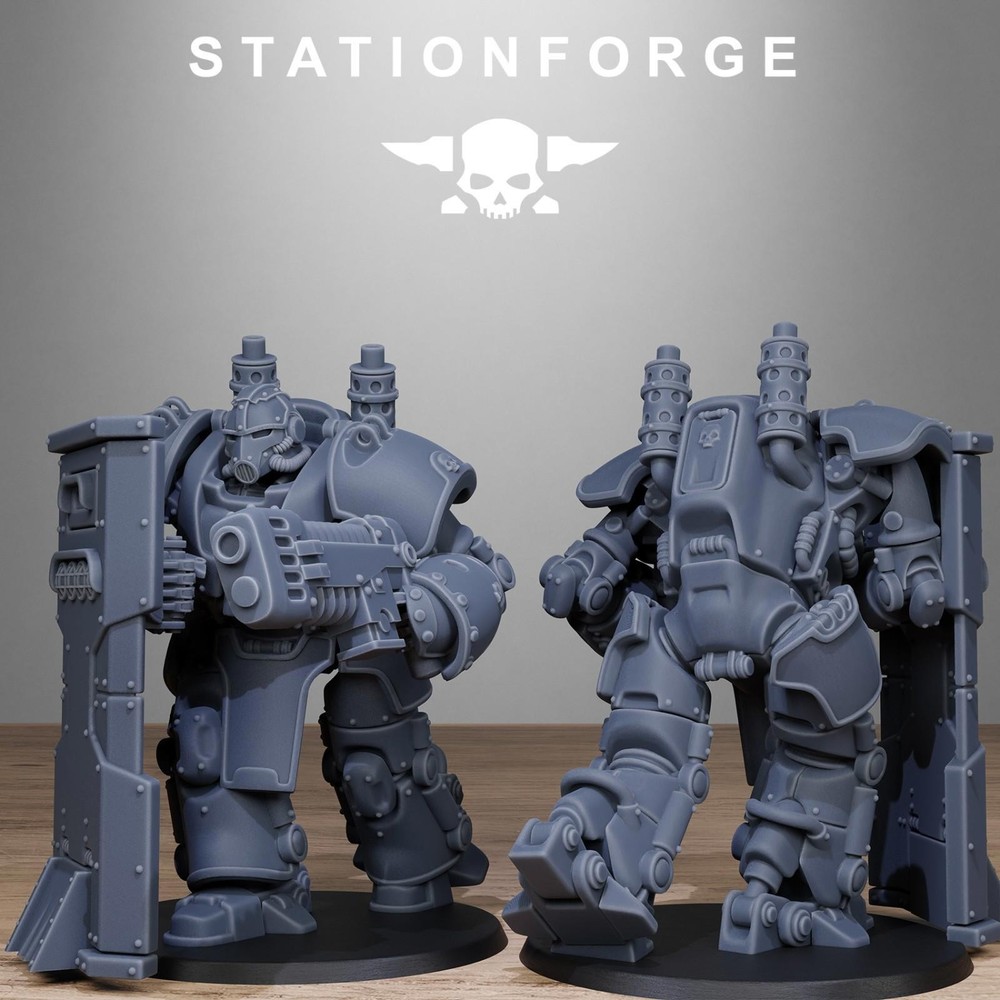 Station Forge Miniatures GrimGuard Power Armor Sci Fi Grim Dark Proxy Minis 3D