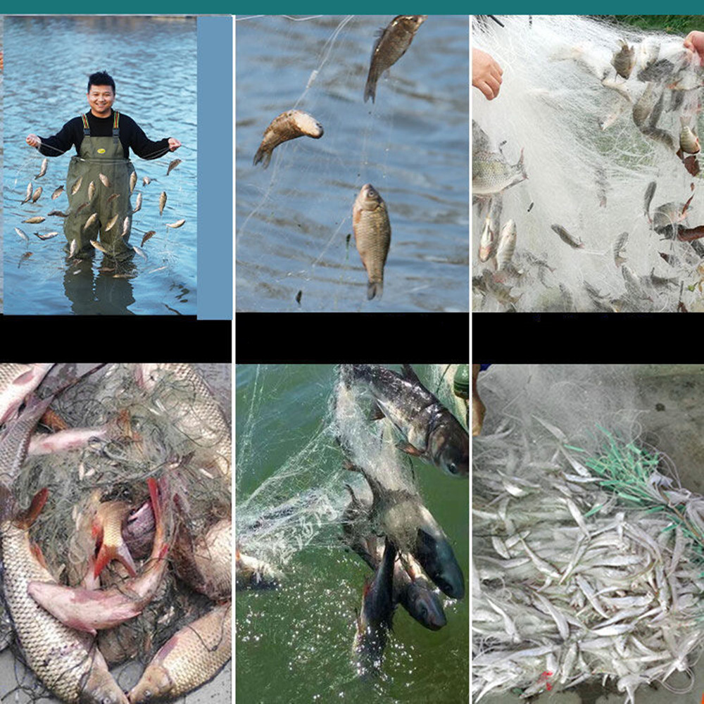 6'*100' Fishing Net Nylon Monofilament Gill Net with Float Fish Trap 4/5" Net