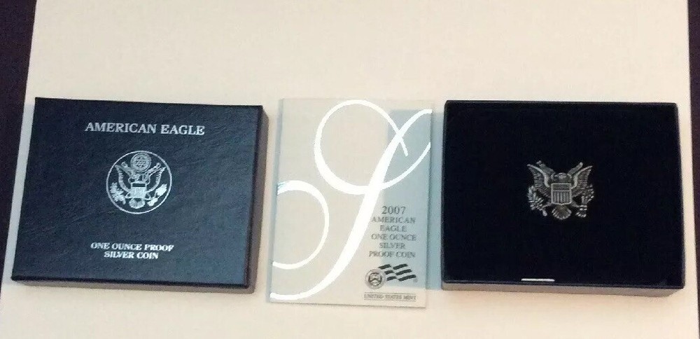 2007 W Silver Eagle Proof Empty Box With COA No Coin Or Capsule Z76