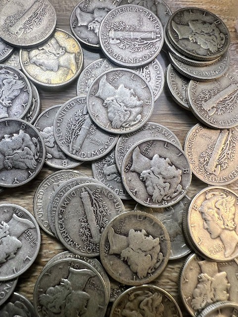 Mercury Dimes Lot of 3 - Mixed Dates and Mints 1916 to 1945 - 90% Silver Coins