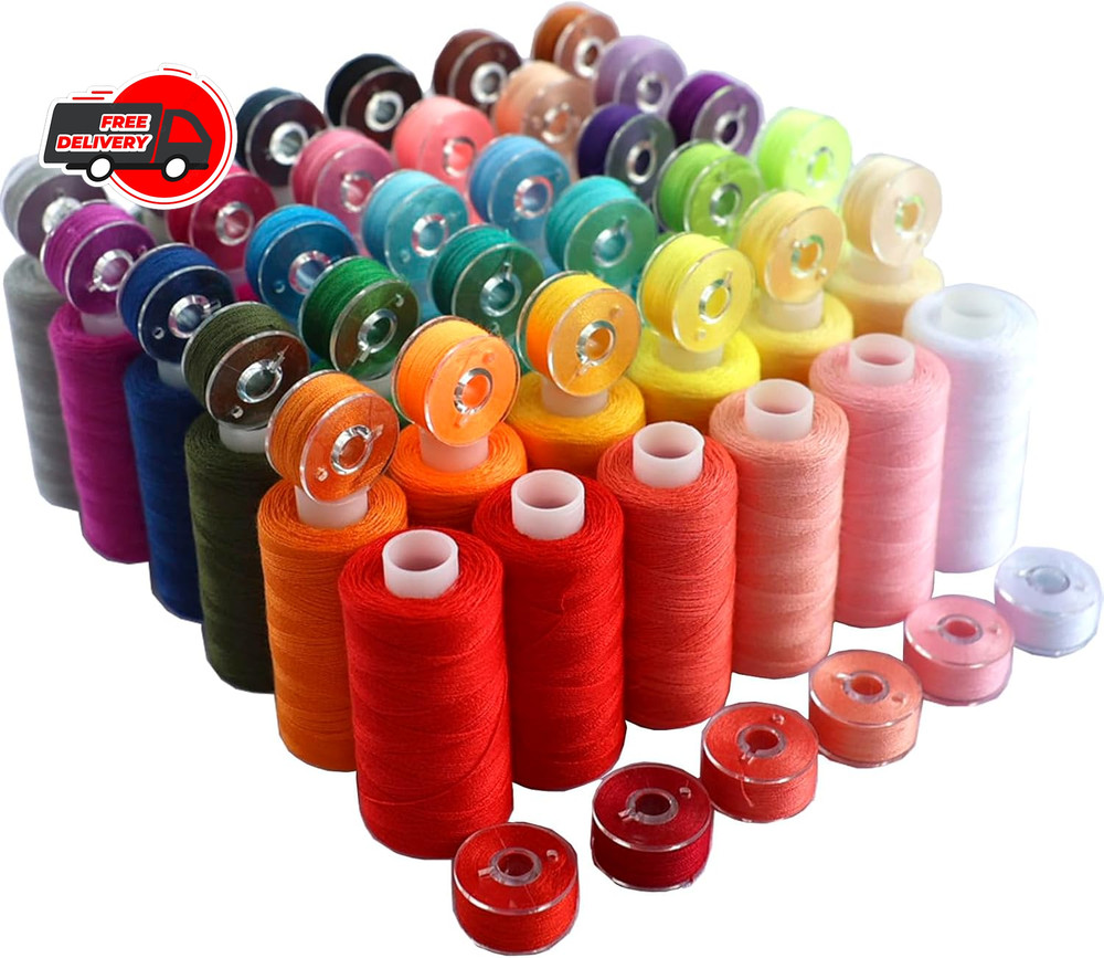 72 PCS Sewing Thread Assortment, 36 Color Thread for Sewing Machine with 36 Same