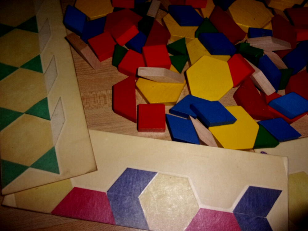 Thick Wood Math Manipulatives Geometric Learning & Design Cards