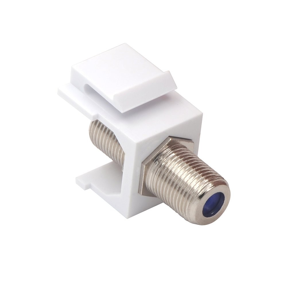 5-PACK - Keystone Jack Insert/Coupler Type: Coax F-Type 2.4Ghz HIGH SPEED White