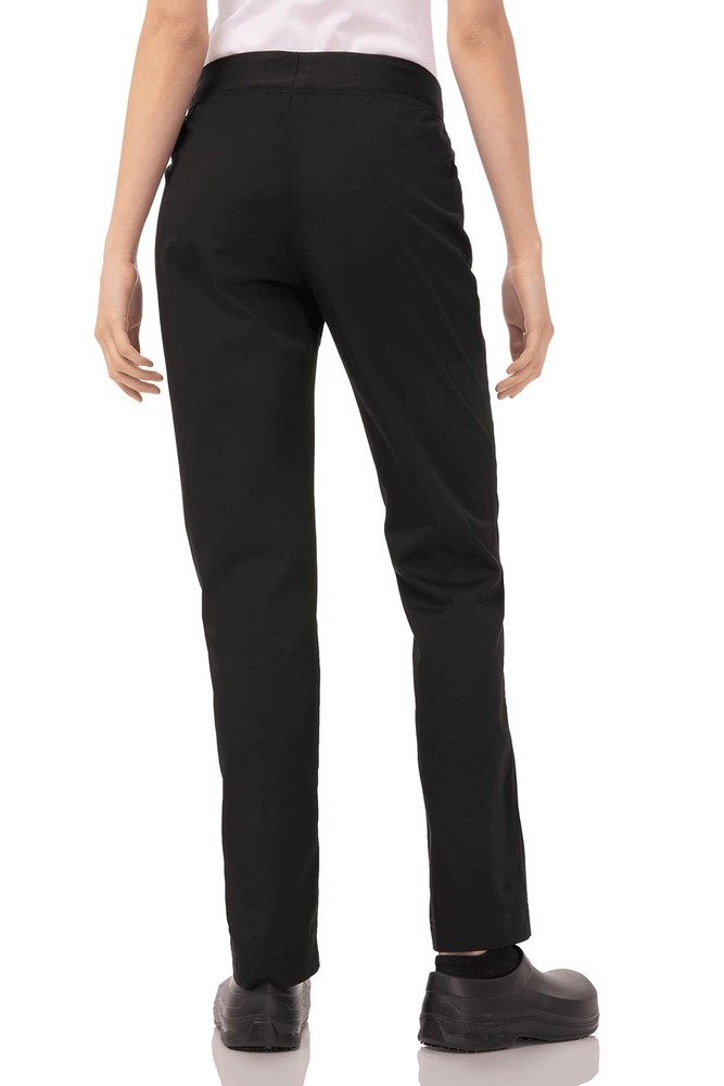 Women's Lightweight Slim Chef Pants, Black, Medium
