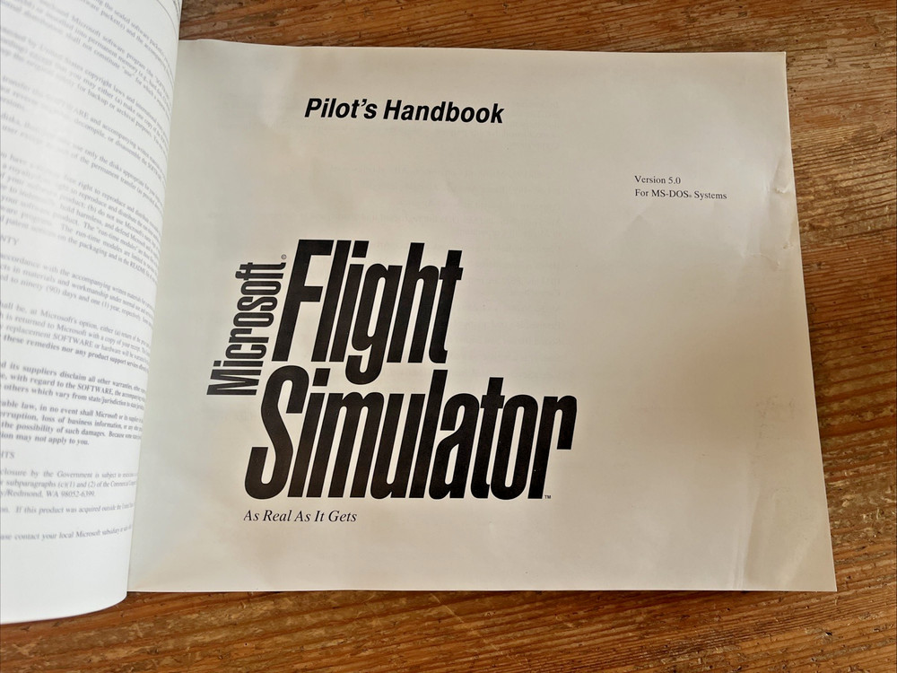 Microsoft Flight Simulator Pilot's Handbook PB Book Version 5 Software Manual
