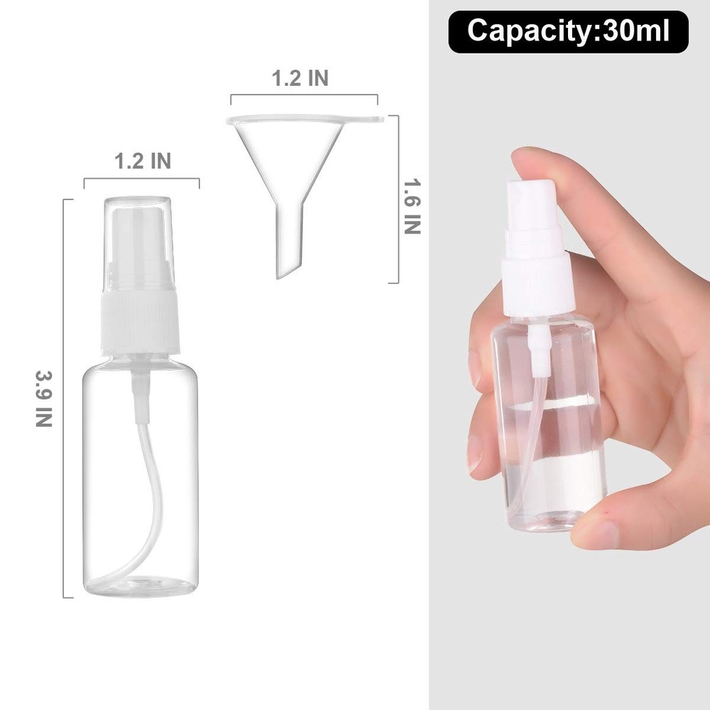 Spray Bottle, 1oz/30ml Small Plastic Fine Mist 6pack-30ml-plastic, clear