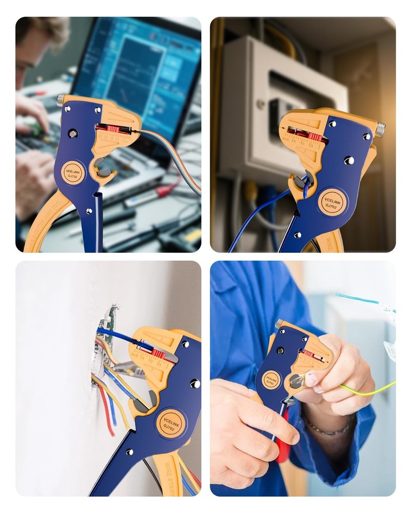 VCELINK Wire Stripper and Cutter, Professional Quick Strip Yellow-blue