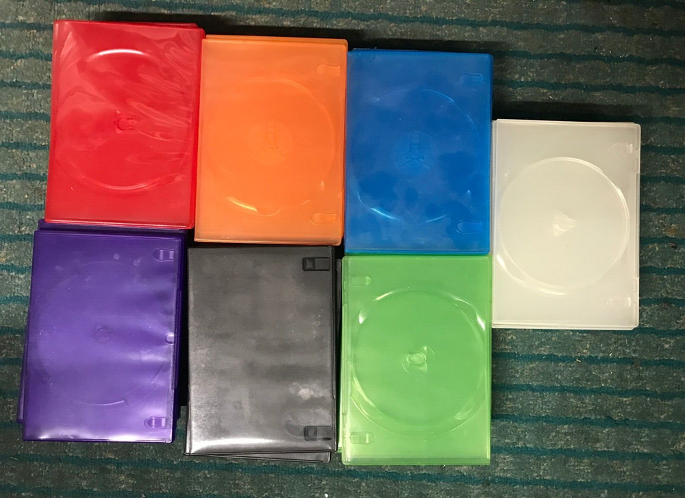 10x Empty Standard Black Or Colored Single DVD Slim Cases (Replacement Cases)
