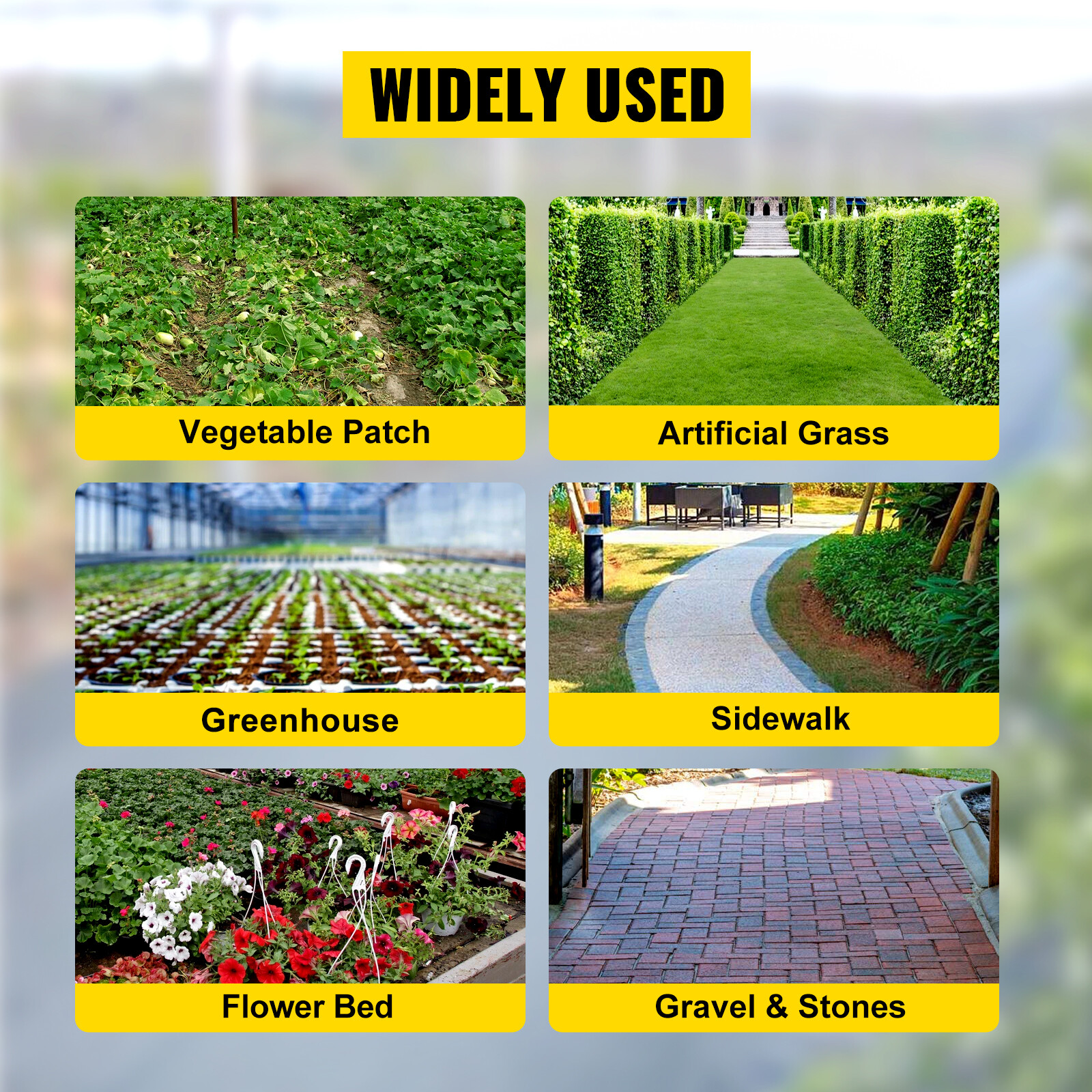 VEVOR 6.5x300ft Woven Weed Barrier Landscape Fabric 3Oz PP Weed Ground Cover