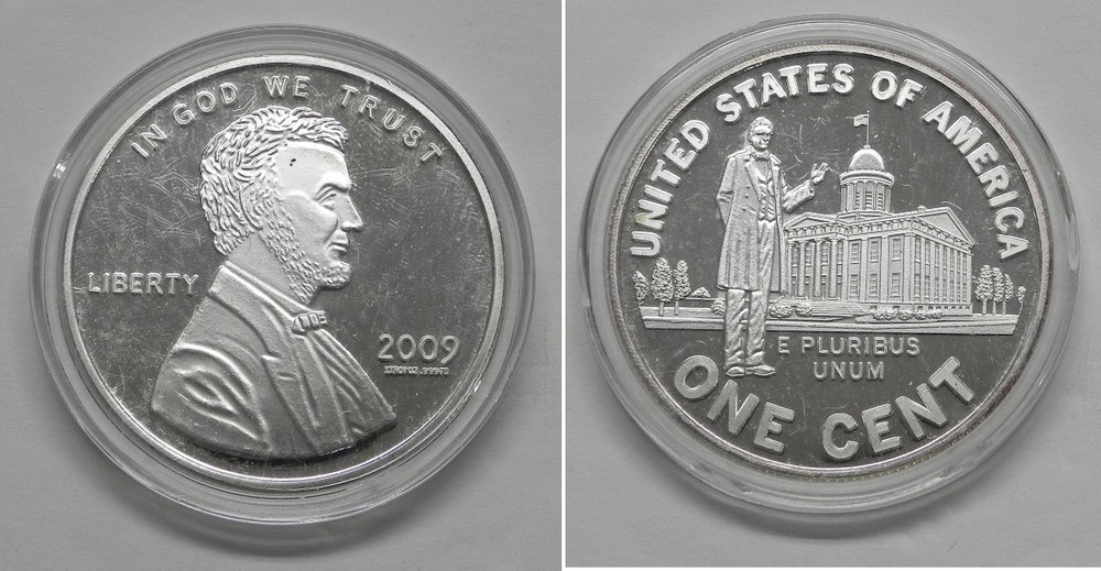 2009 Lincoln Cent Commemorative Silver Round .999 1 Oz. Uncirculated