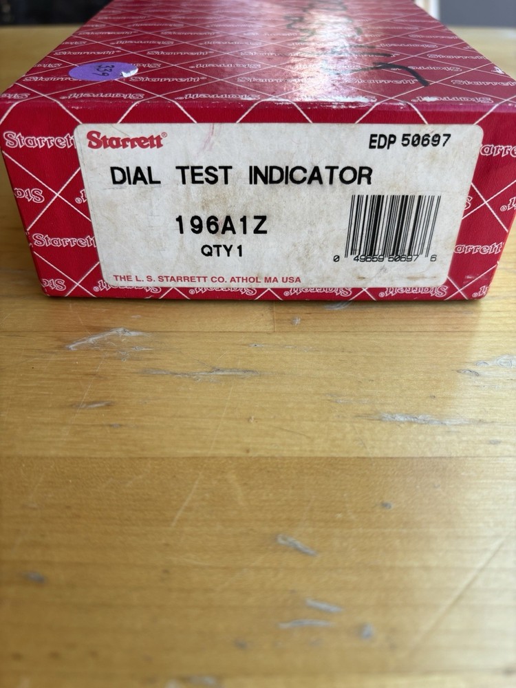 Starrett 196A1Z Dial Test Indicator Universal Back Plunger USA Made
