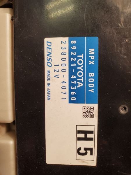 PRIUS 2014 Fuse Box & Multiplex Module Cabin 47671