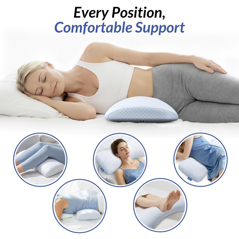 ZIKEE Inflatable Lumbar Support Pillow for Bed with Customized Lower White