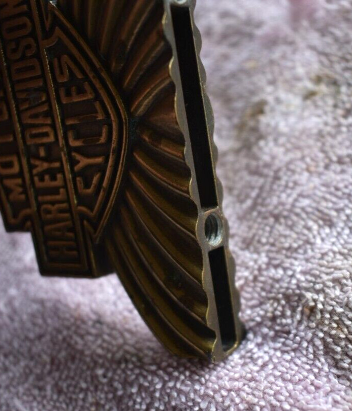 Vintage Harley-Davidson FXR 1970-80s Eagle Bar & Shield Sissy Bar Emblem Mount#2