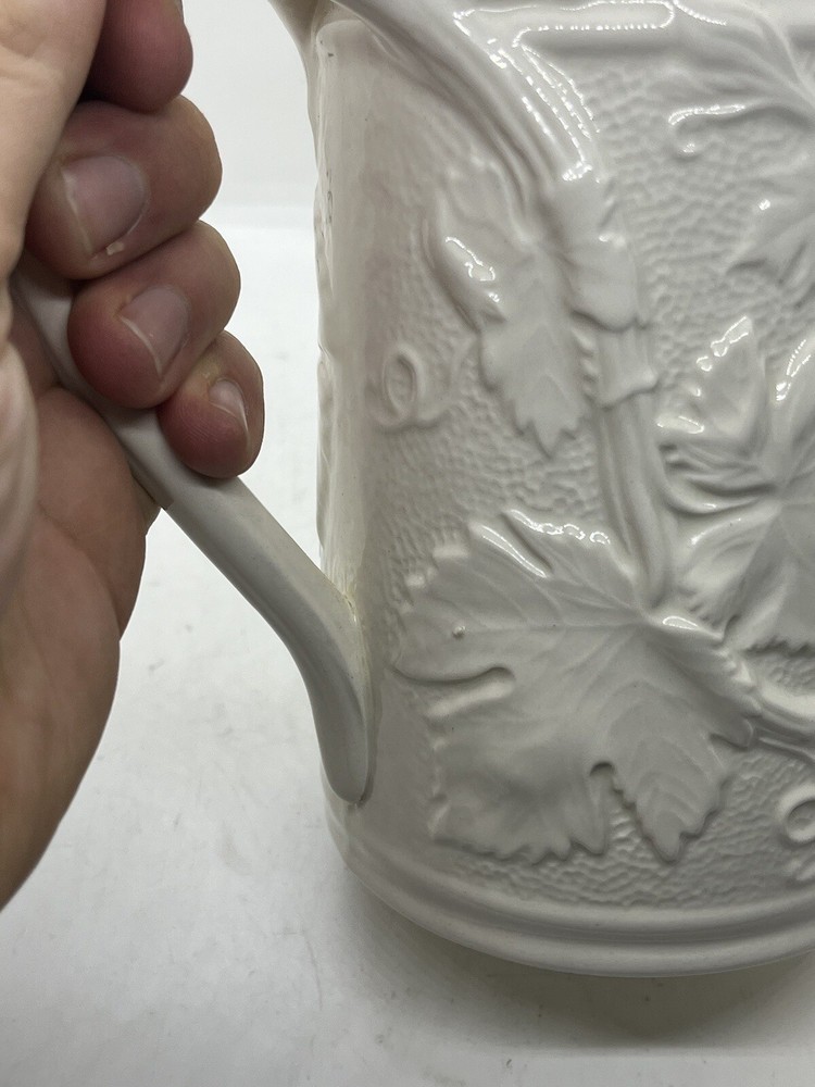 Vintage Spode Made In England Grape Vine White 6 1/8” Pitcher