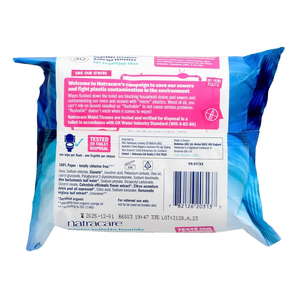 Safe to Flush, Moist Tissues, 30 Tissues