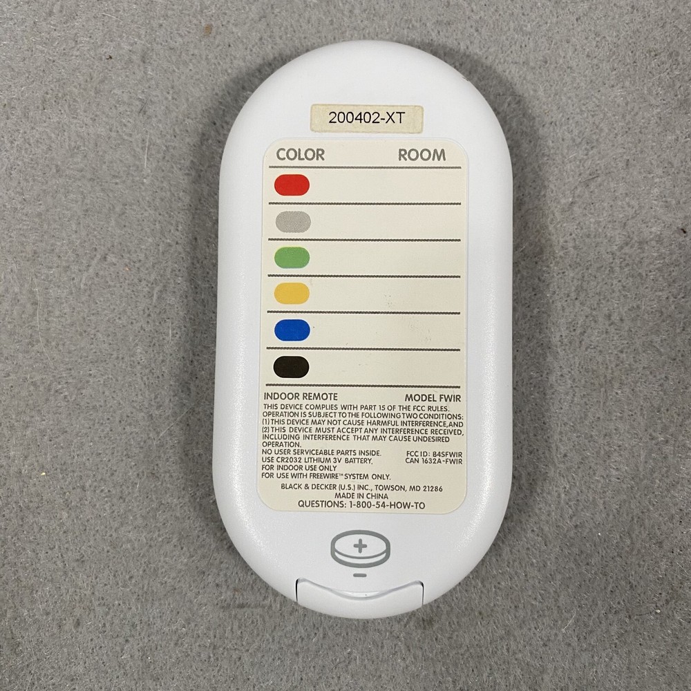 Black & Decker Freewire Wireless Indoor Light Home Remote Control Model FWIR