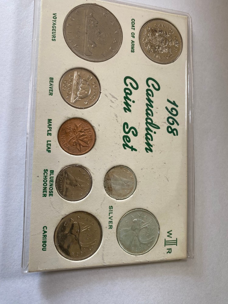 CANADA 8 coin set 1968 two SILVER coins
