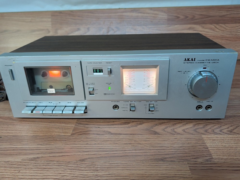 AKAI Stereo Cassette Deck CS-MO1A Working Condition READ