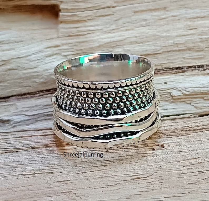 925 Sterling Silver Spinner Band Ring Statement Ring Handmade Ring All size