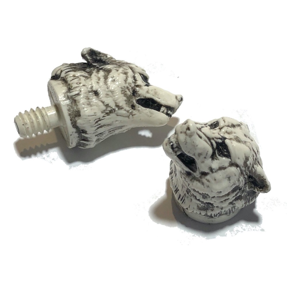 Custom Howling Snarling Wolf Cue Stick Joint Protectors
