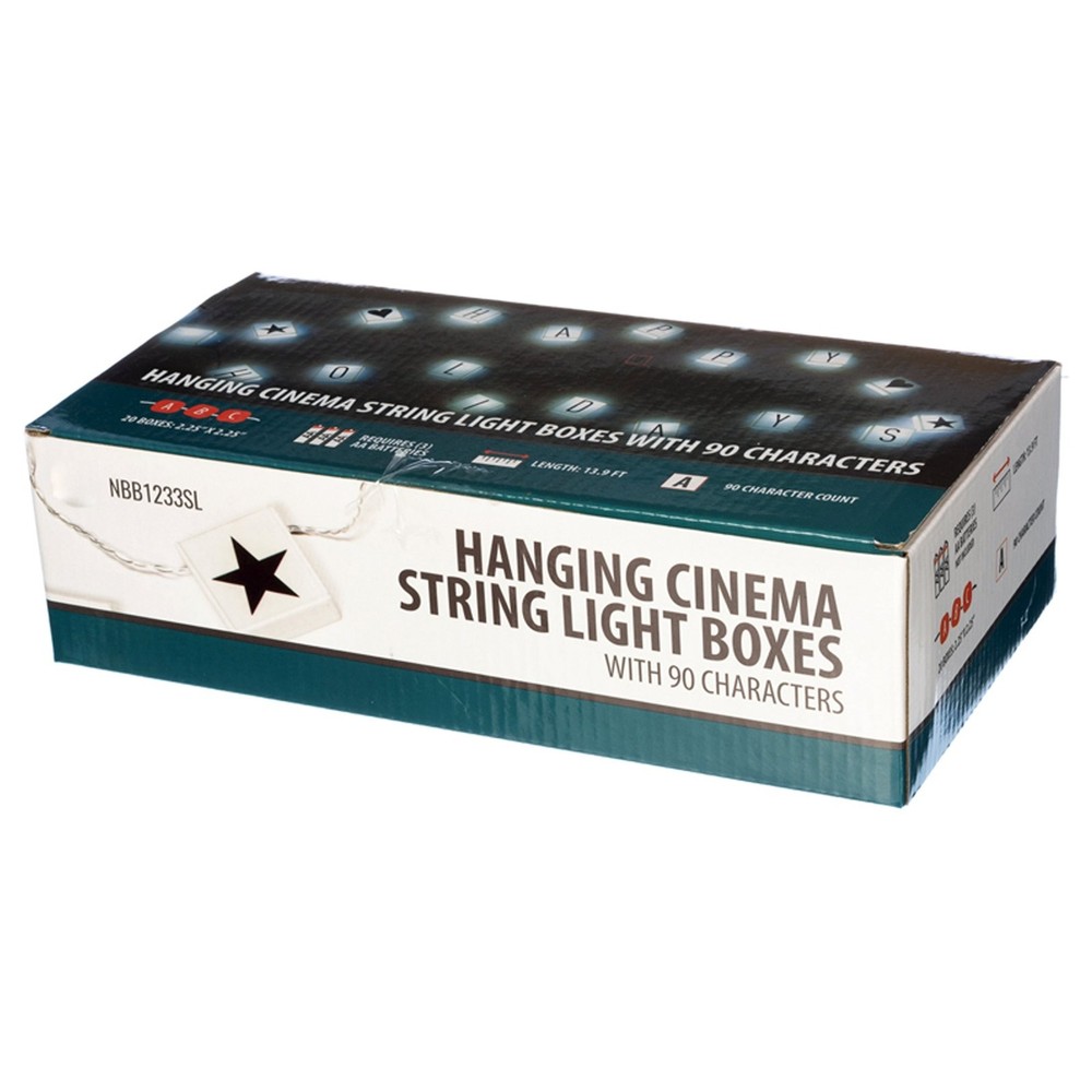 Universal Hanging Cinema String Light Boxes With 90 Characters - 20 Light Boxes