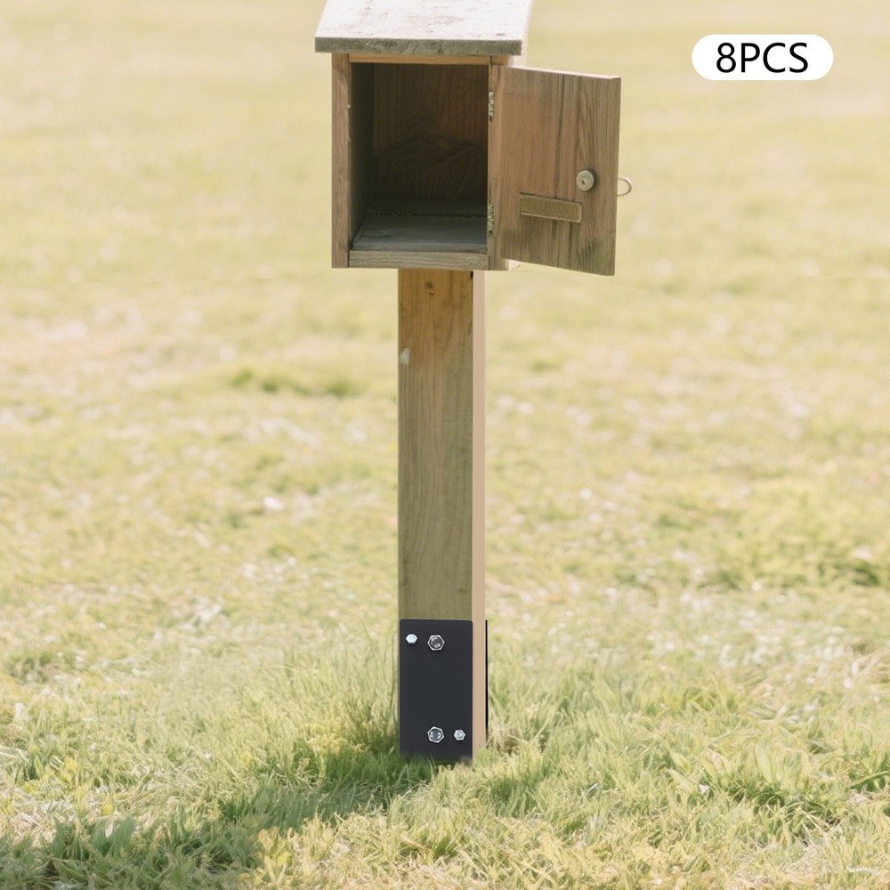 8Pcs Post Base Holders Multi-Functional U-Shape Concrete Foundation Fence Set