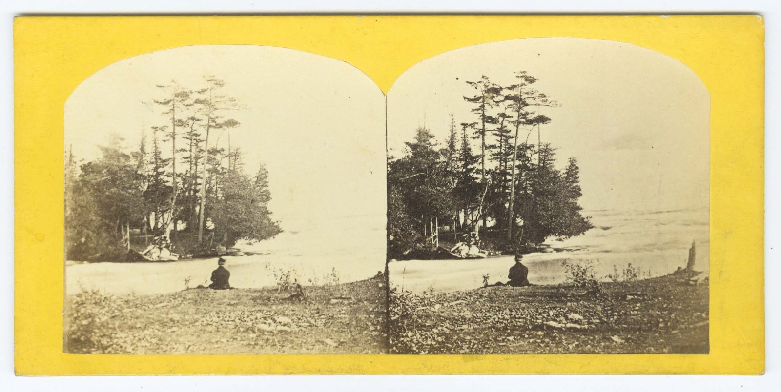 G2222~ NIAGARA – The Rapids & Photo Assistant 1860s Stereoview – George Stacy