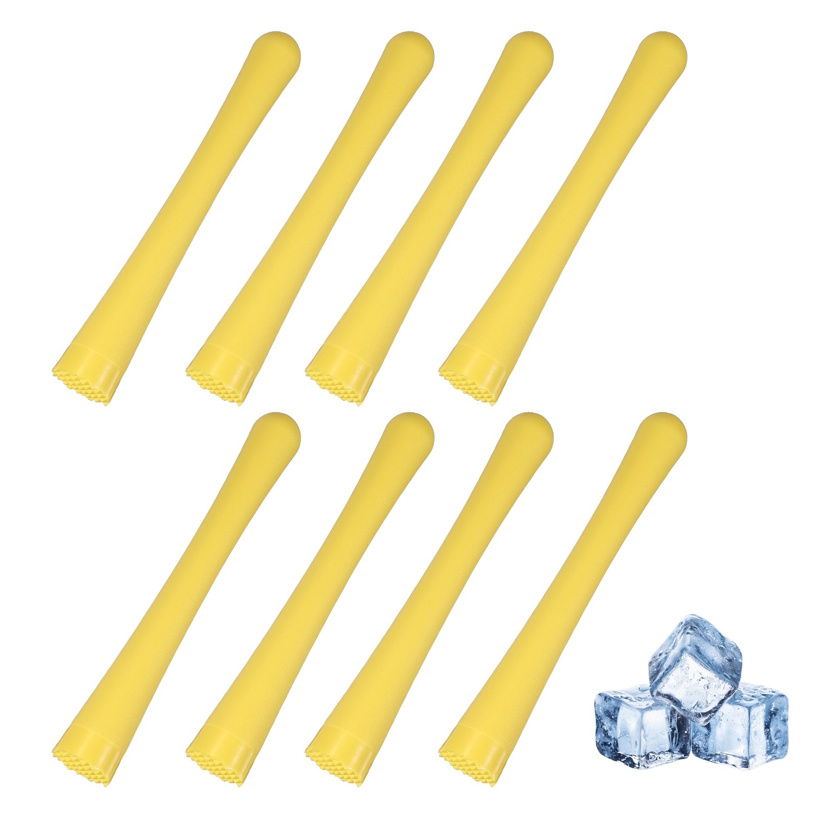 8 Pcs Cocktail Muddler, 10 Inch PP Drink Muddler, Yellow (Thick)