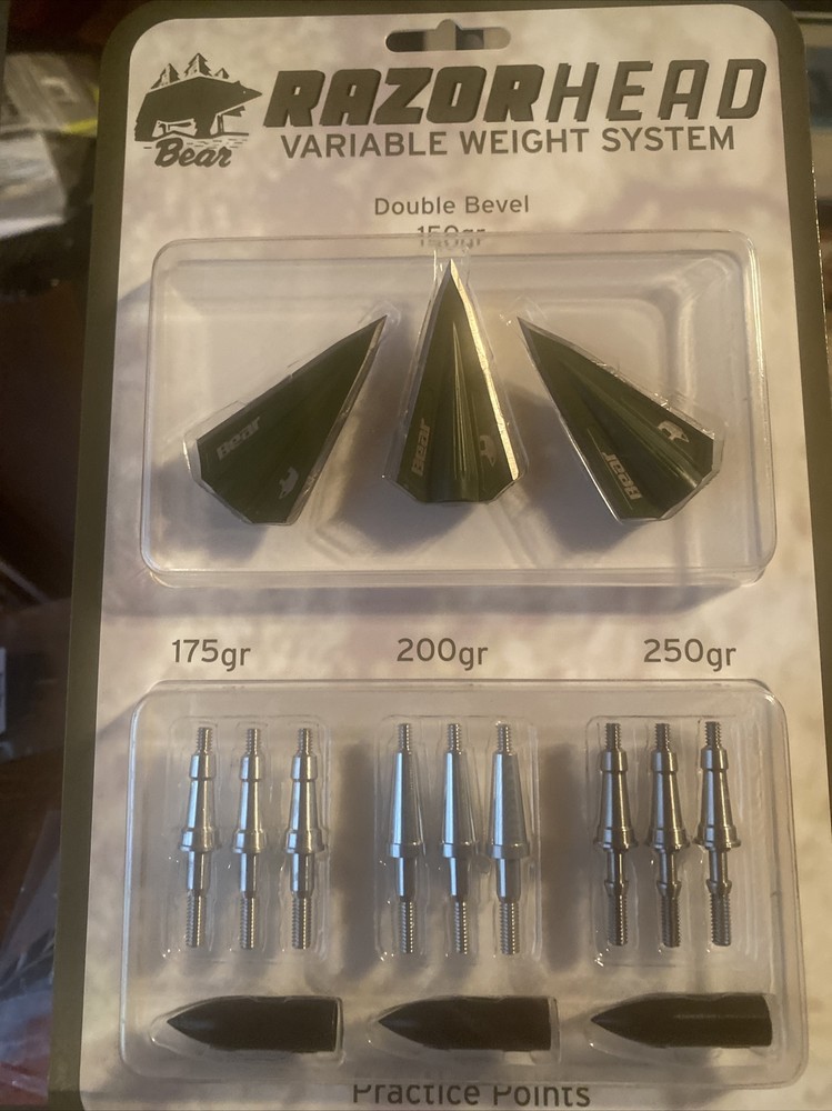 Bear Razorhead Variable broadhead weight system