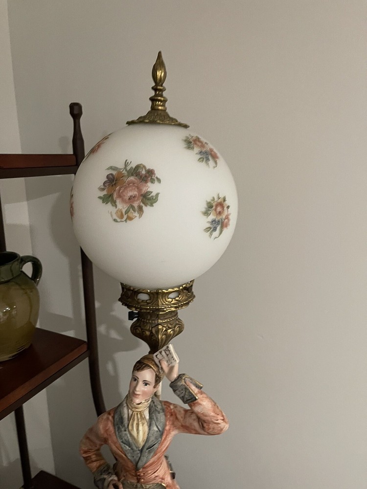 Rare Capodimonte Victorian Globe Lamp