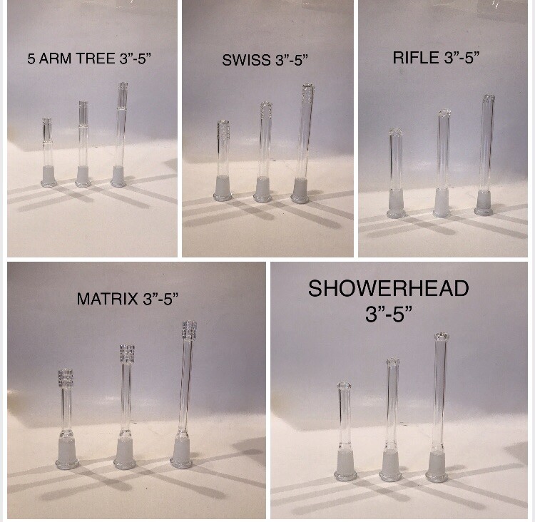 14mm Glass Downstem Premium Perc 3” 4” 5” Inch Multiple Types Mix And Match