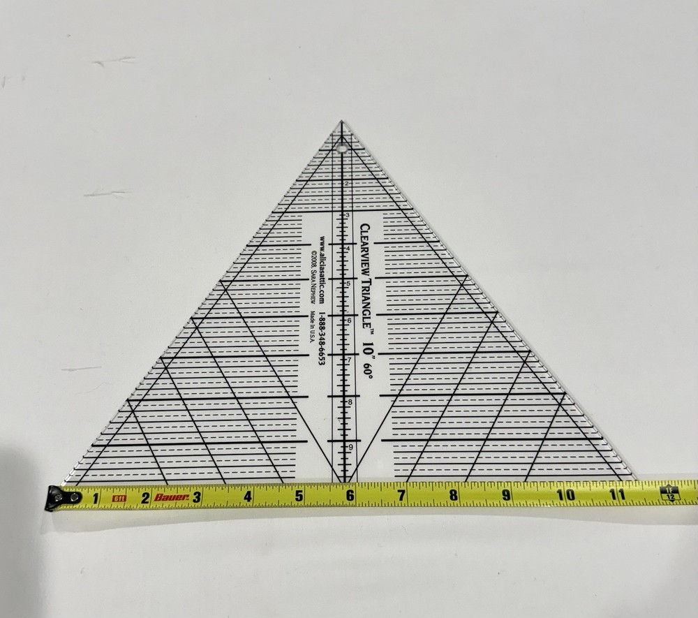 Clearview Triangle 10" 60° Clear Acrylic Quilting Ruler