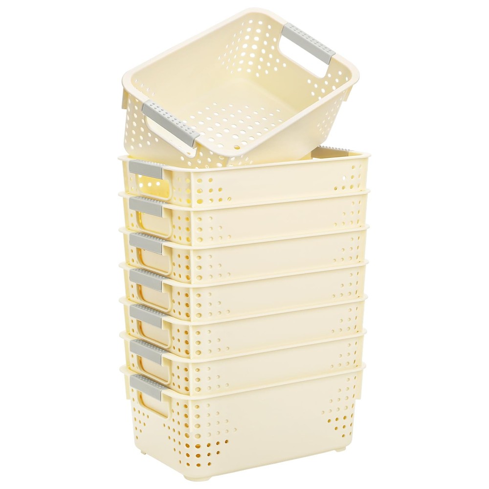 8 Pack Plastic Storage Baskets, Small Pantry Organizer Basket Bins Household ...