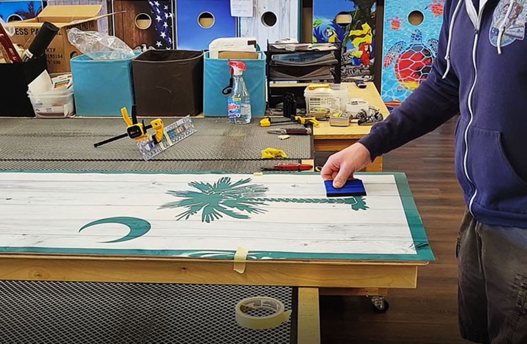 High-Quality Laminated Cornhole Wraps – We The People Flag – Fadeproof Vinyl