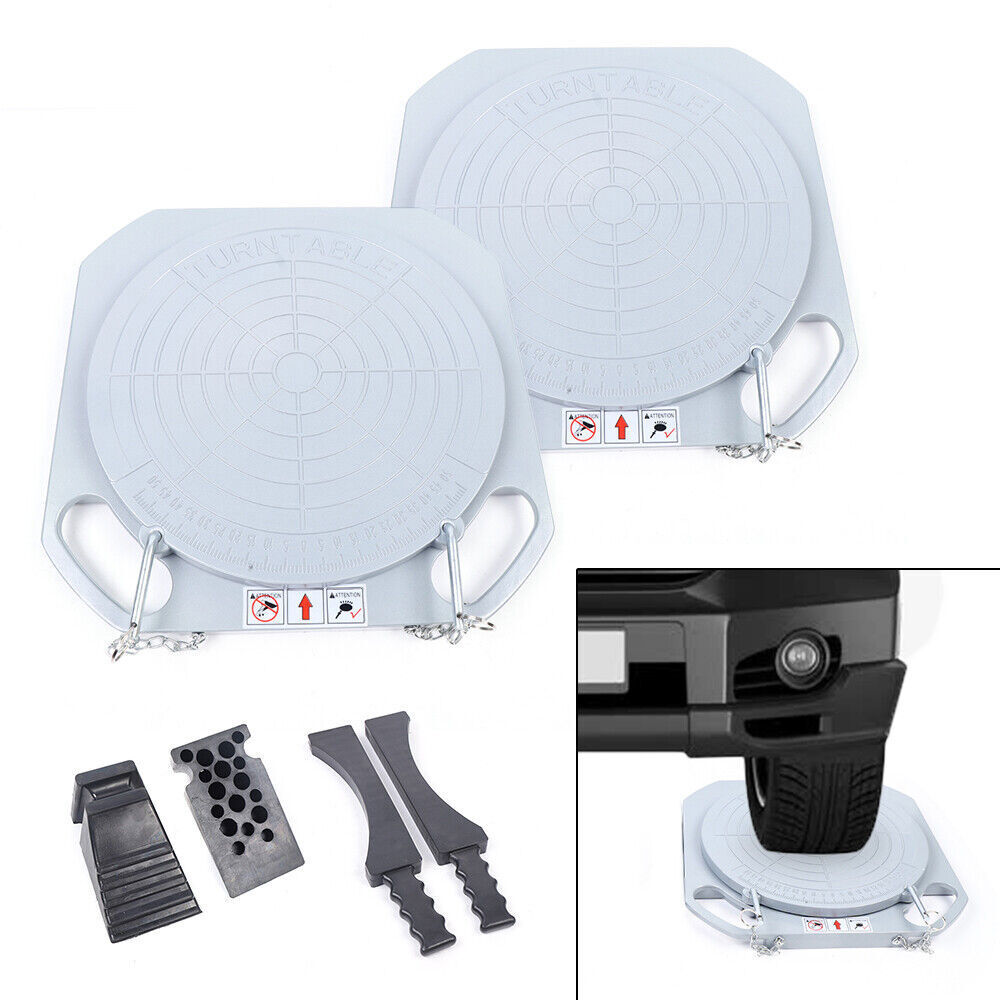 2pcs Car Front End Wheel Alignment Turntable Turn Plates Tool &Transition Block