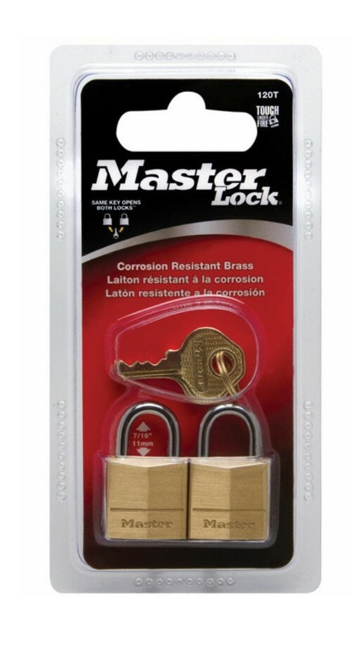 Master Lock Co  4-Pin Padlocks, Solid-Brass, 3/4-In., 2-Pk.