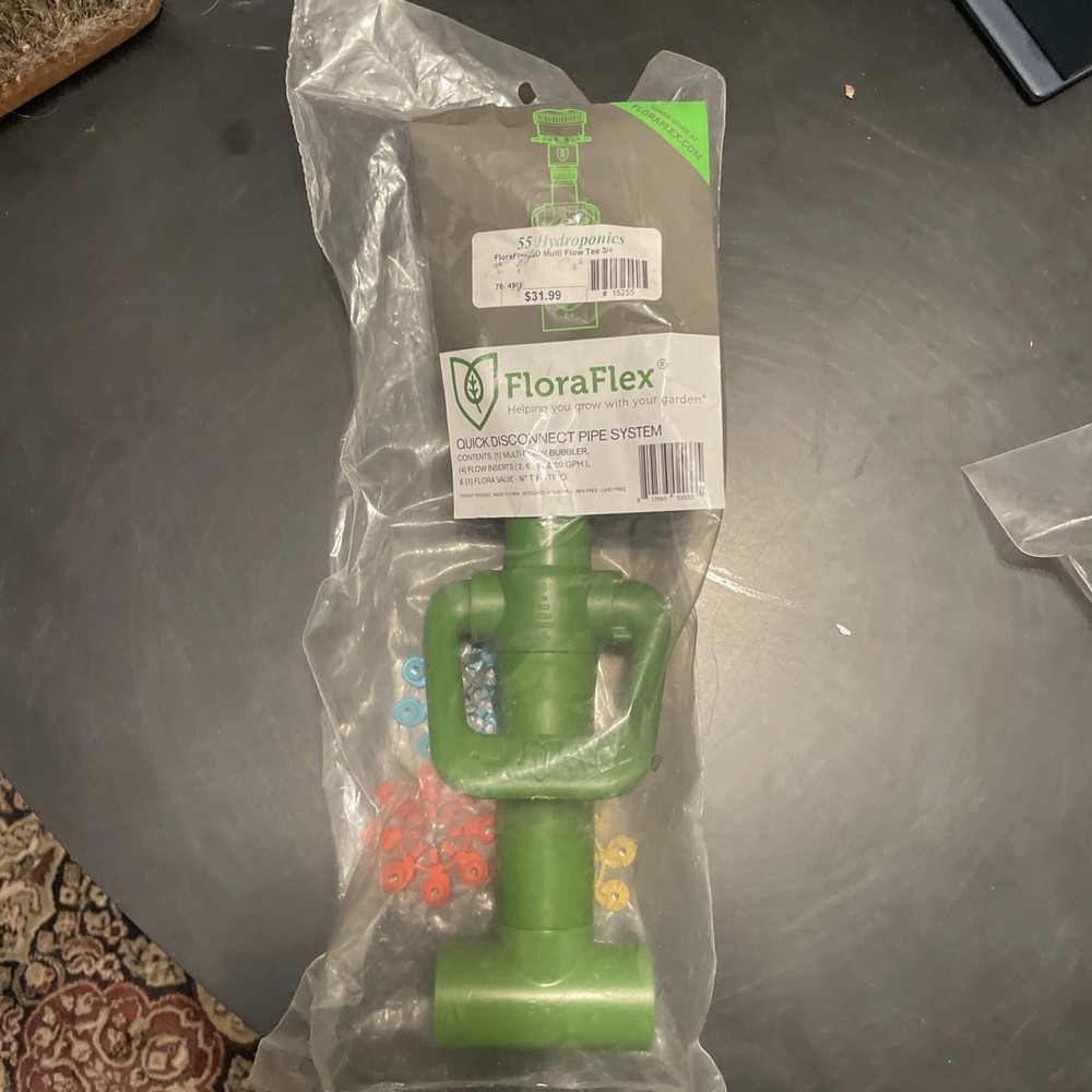 FloraFlex Pipe System Multi Flow 3/4'' TEE QDPS Multi Flow Bubbler, T - Fitting