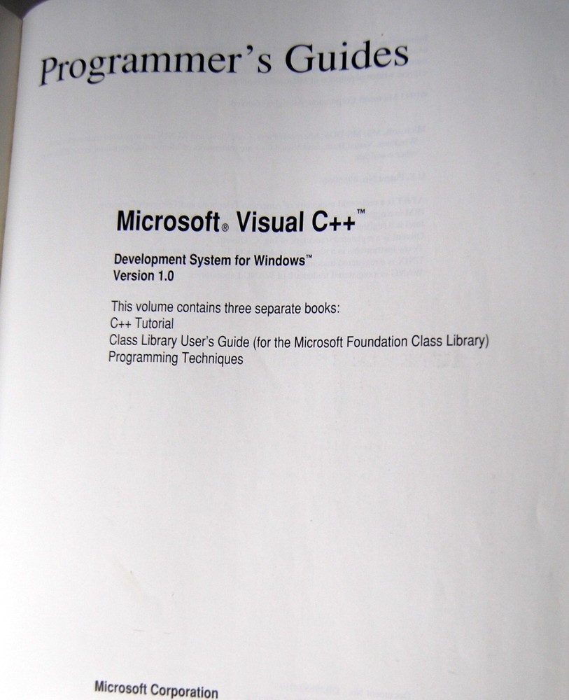 Microsoft Visual C++ Programmers Guides