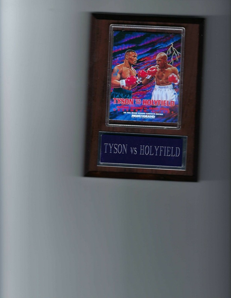 MIKE TYSON VS EVANDER HOLYFIELD PLAQUE BOXING CHAMPION