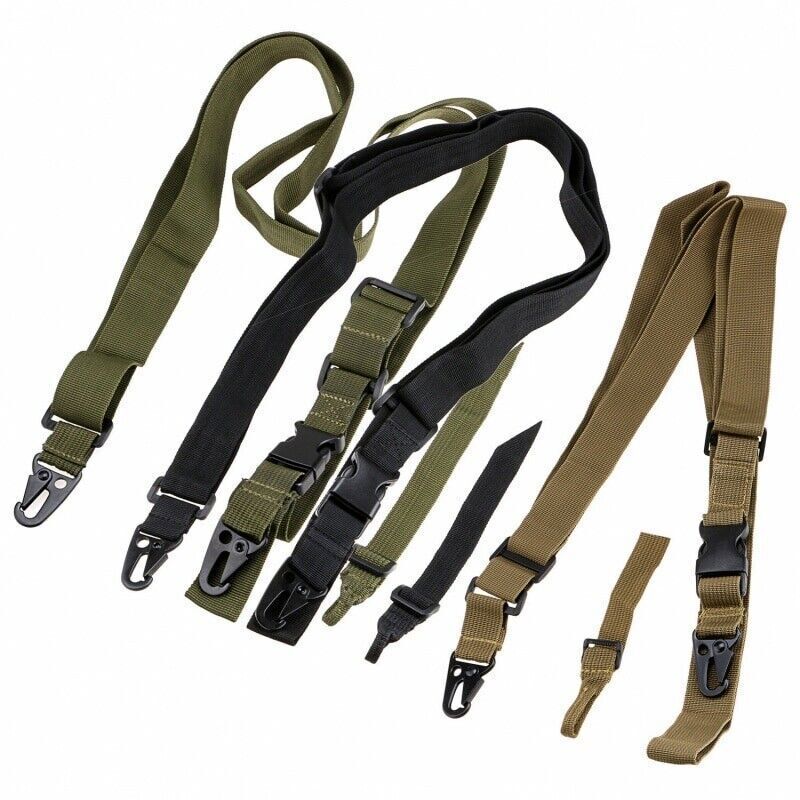Tactical One Single Point / Two / Three Point Sling Strap Bungee Rifle Gun Sling