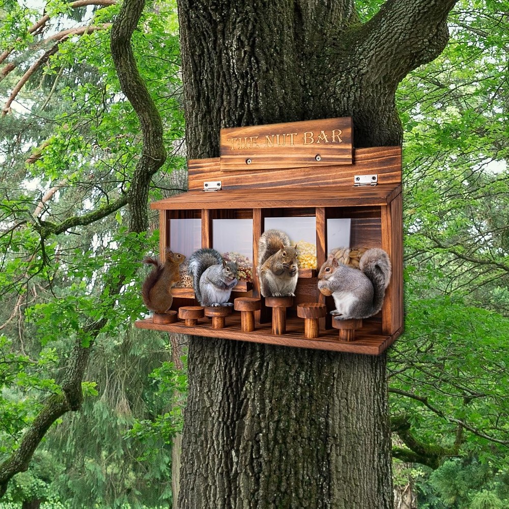 Squirrel Feeder Table Wooden Squirrel Picnic Table Feeder Durable Squirrel Feede
