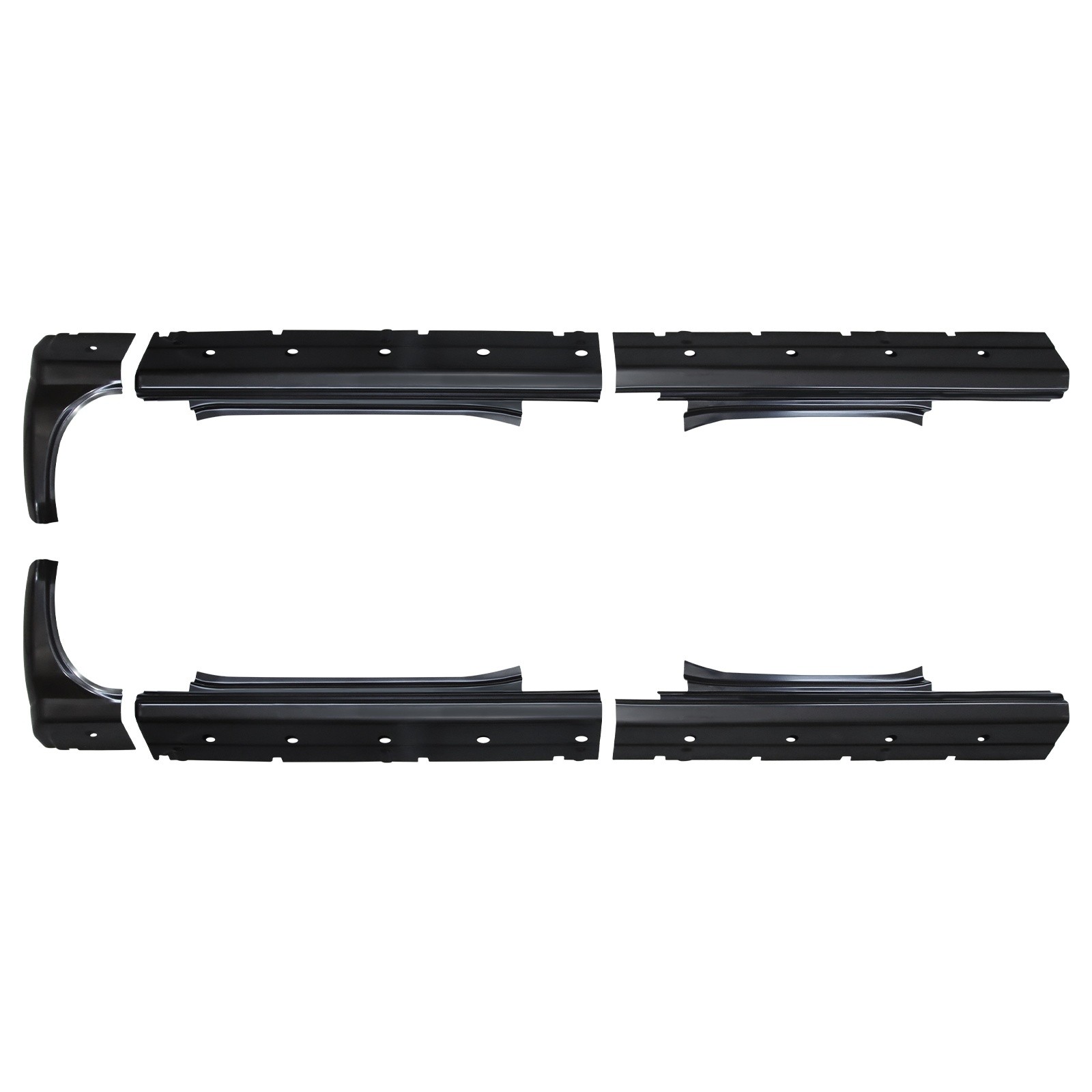Pair Rocker Panels & Cab Corners For 14-18 Chevy Silverado GMC Sierra Crew Cab